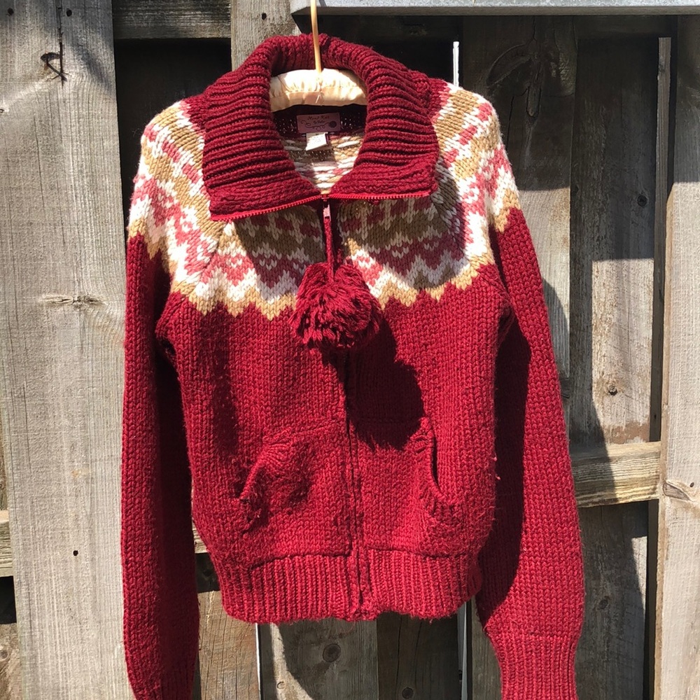 Anthropologie Pom Pom cardigan sweater